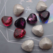 Pêssego coração cristal fantasia jóias soltas de pedra (dz3015)